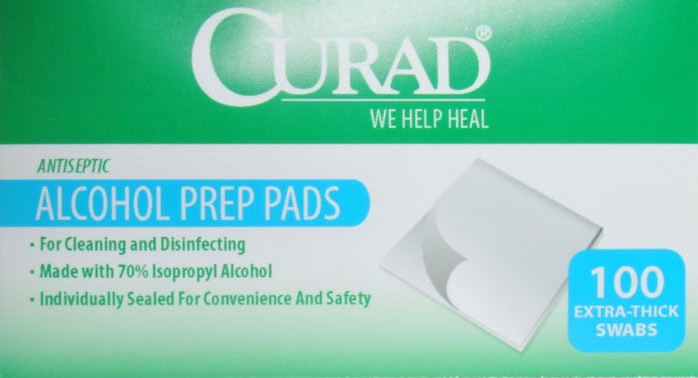 Curad Alcohol Prep Pads, 100 Count