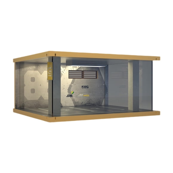 Vitrina para maquetas de vehículos a escala 1/32 con contenedor de luz, diorama de escenario a escala 1/32 de estacionamiento, diorama de diseño de Estilo B