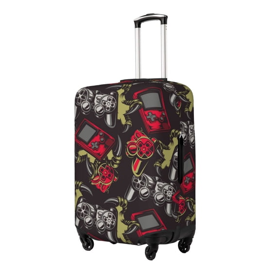 Gukieu Vintage Gaming Print Suitcase Protective Cover, Elastic Zipper Buckle Suitcase Protective Cover, Suitable for Travel, Business Trip-Small