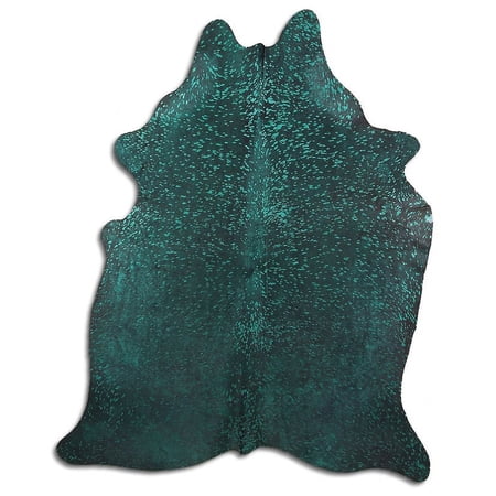 Darling cowhide rugs for sale GREEN METALLIC ON BLACK rug