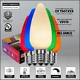 thumbnail image 2 of OptiCore C9 Opaque Ceramic Style Multicolor LED Christmas Lights Replacement Bulbs, Pack of 25, Shatterproof 0.84W, E17 Base, 2 of 4