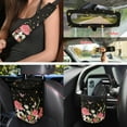 thumbnail image 4 of Yuyamidu Mushroom Car Seat Cover Set of 15 Daisy Steering Wheel Cover Seat Belt Covers Trash Bag Air Vent Holder Rear View Mirror Cover Cup Coasters Key Chain Auto Interior Accessories, 4 of 7