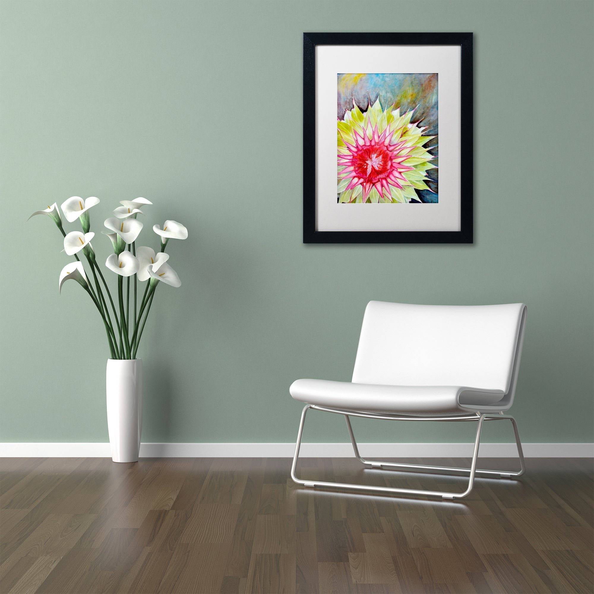 Trademark Fine Art "Thistle" Canvas Art by Jennifer Redstreake White Matte, Black Frame