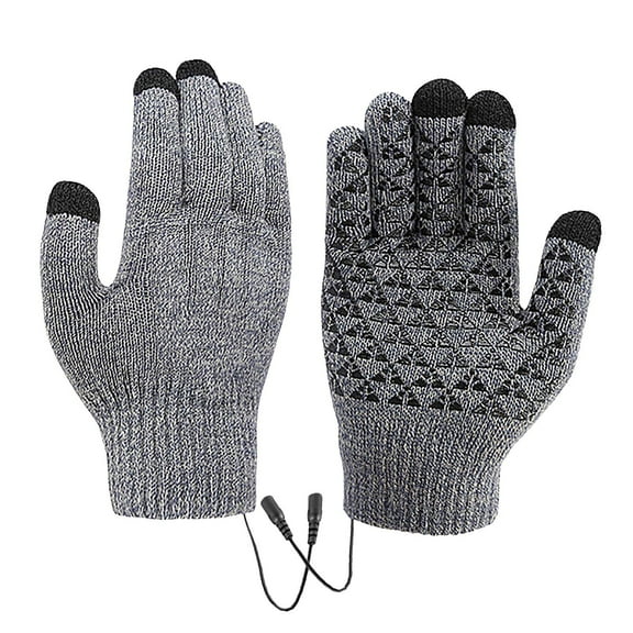 Matoen USB Heated Gloves, Touchscreen Mitten Winter Gloves for Typing Work Laptop Gloves Unisex Washable Knitting Warmer Glove Winter Gifts for Men Women Indoor, and Outdoor (Gray)