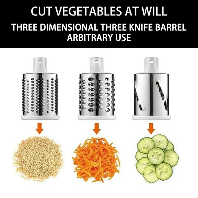 Agiferg 3 In 1 Multifunctional Vegetable Cutter & Slicers Hand Roller Type Square Drum Vegetable Cutter With 3 Blades Removable Easy To Clean