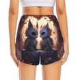 thumbnail image 2 of Lsque Romantic Rose Animal Couple Printed Women's Running Shorts with Liner Pockets,Elastic Quick Dry Workout Athletic Gym Yoga Shorts,Womens High Waist Shorts-XX-Large, 2 of 9