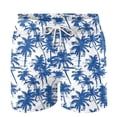thumbnail image 3 of Beach Shorts for Men with Drawstring Waistband and Side Pockets, Polyester-Spandex Blend, Deep Blue, Size S, 3 of 4