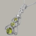 thumbnail image 4 of LBG 925 Sterling Silver Pendant & Chain with Genuine Peridot & Diamond Womens Bohemian Pendant & Chain - Chain length 16, 4 of 5