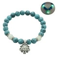 thumbnail image 2 of Travelwant Luminous Glowing in The Dark Moon Lotus Flower Shaped for Women Natural Turquoise Stones Yoga Prayer Jewelry, 2 of 7