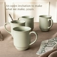 thumbnail image 3 of over&back Rim Stoneware Coffee Mugs - 4-Piece Mug Set - Enjoy the Perfect Cup of Coffee, Tea, Latte, and More - Semi-Matte Sage - 16oz, 3 of 10