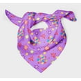 thumbnail image 3 of Bimba Purple Snowflake & Happy New Year Text Printed Pure Silk Scarf For Hair Neck Head Bandanas For Women 40 x 40 Inches, 3 of 6