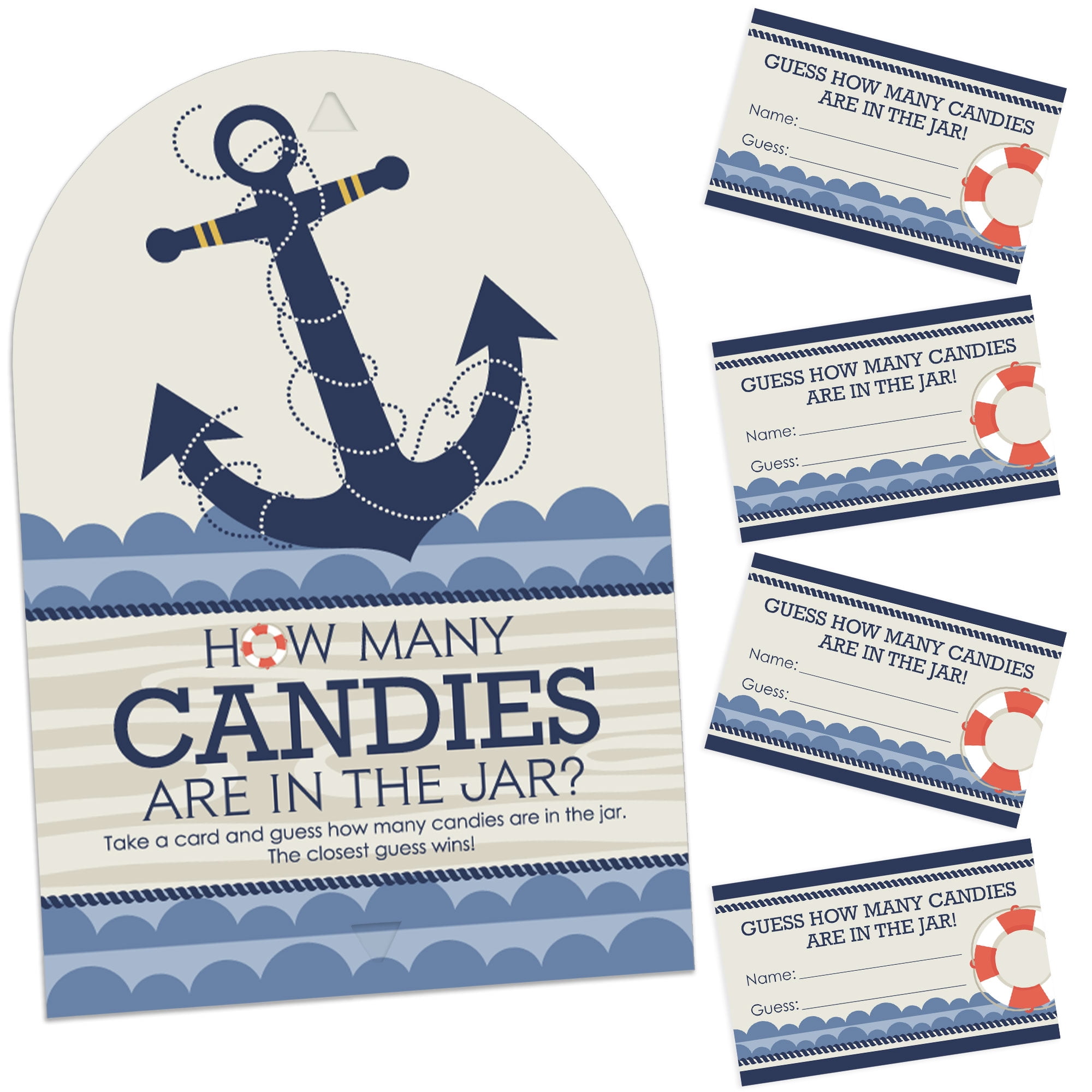 Big Dot Of Happiness Tropical Luau Candy Guessing Game - 1 Stand & 40 Cards For Hawaiian Beach Party - View #9
