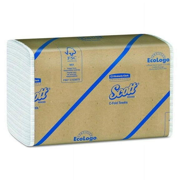 Kimberly-Clark 01510 13 x 10.25 in. Scott C Fold Paper Towels with Fast-Drying Absorbency Pockets - Case of 2400