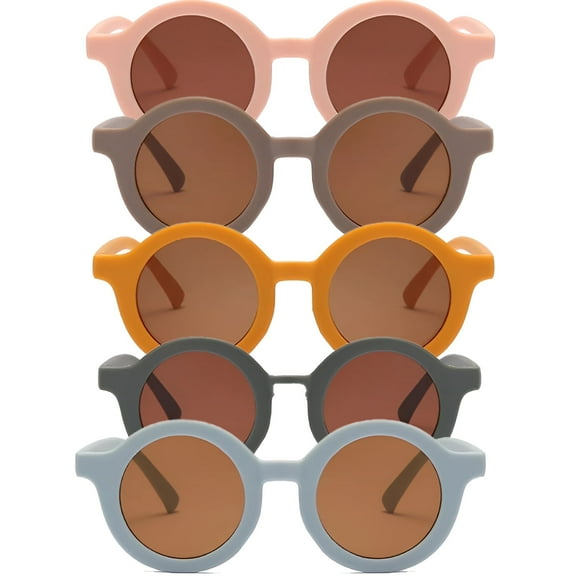 GJX 5Pcs Toddler Sunglasses Age 2-4,Kids-Friendly Design Toddler Sunglasses,Perfect for Kids Toddler Sunglasses Age 1-2,Multicolor