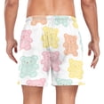 thumbnail image 2 of FORMRS Mens Swim Trunks Mesh Liner Quick Dry Casual Beach Board Shorts with Pockets, Sizes S-2XL, Cute Gummy Bears Pattern, 2 of 9