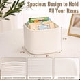 thumbnail image 3 of Natubeau 3 Pack Woven Storage Basket, 9"x9"x7" Cotton Rope Woven Baskets for Organizing, Cube Storage Bins for Shelves, White, 3 of 9