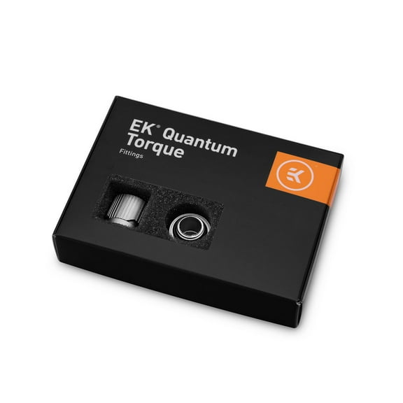 EKWB EK-Quantum Torque STC-10/16 Compression Fitting for Soft Tubing, 10/16mm (3/8" ID, 5/8" OD), Satin Titanium, 6-pack