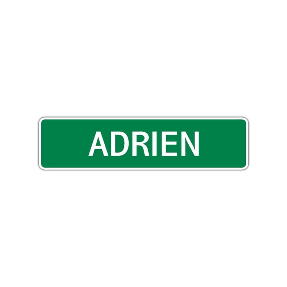 Adrien Boys Children Name Letter Printed Label Indoor Outdoor Unique Wall Plaque Decoration Aluminum Metal Sign 4"x13.5"