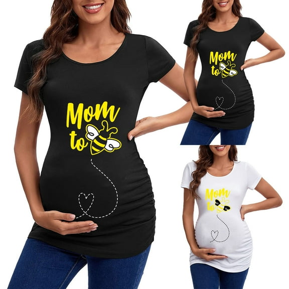 Gerichy Maternity Mom To Bee Pregnancy Tshirt Funny Bumblebee Tee