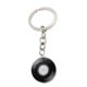 thumbnail image 1 of Llavero con colgante de piedra preciosa y disco de vinilo negro, llavero de metal creativo, accesorio para colgar en la bolsa, 1 of 6