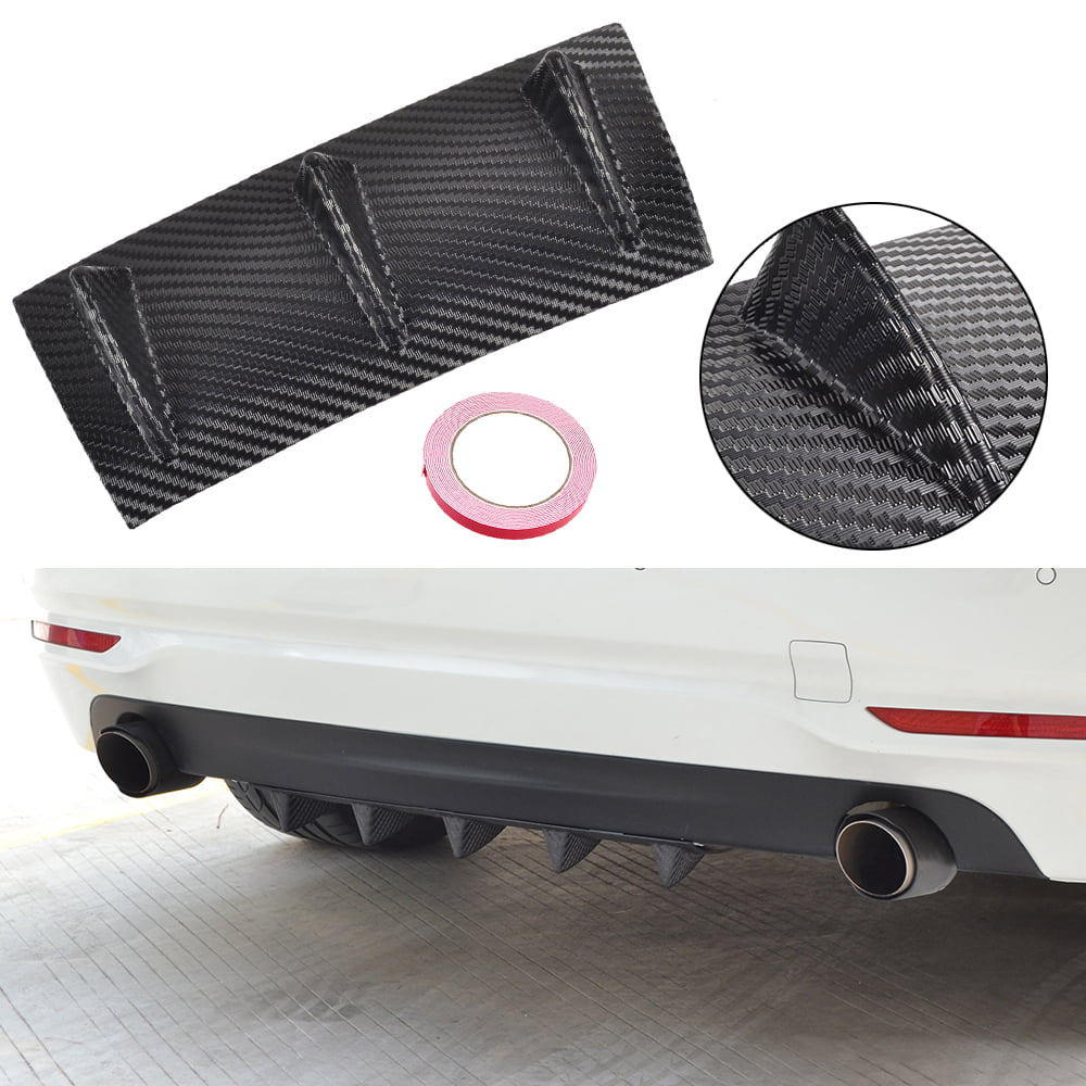 34" Rear Lower Bumper Diffuser Fin Spoiler Lip Wing Splitter Carbon Fiber Look