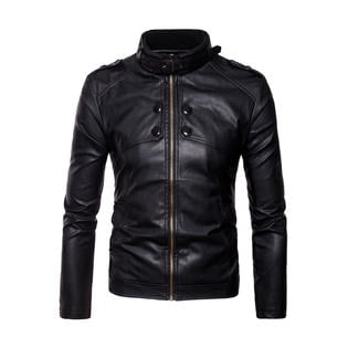 Men Stylish Warm Thick Leather Jacket