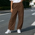 thumbnail image 6 of Bloomae Girls Wide Leg Barrel Pants Lightweight Fall Casual Elastic High Waisted Harem Pants Trendy Pull On Baggy Back to School Uniform Trousers with Pockets, 6 of 10