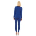 thumbnail image 3 of Bodtek Womens Crew Neck Long Johns Base Layer Set (Royal Blue 3X-Large), 3 of 5