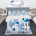 thumbnail image 2 of Designart "Odyssey in Santorini IV" Greece Bedding Covert Set - Landscapes Blue Country Bed Set With 2 Shams, 2 of 6