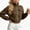 Brown, variant on Womens Cropped Zip Up Bomber Jackets with Pockets- Long Sleeve Fall Stand Collar Loose Fit Casual Trendy Lightweight Coats Army Green Size S-2XL