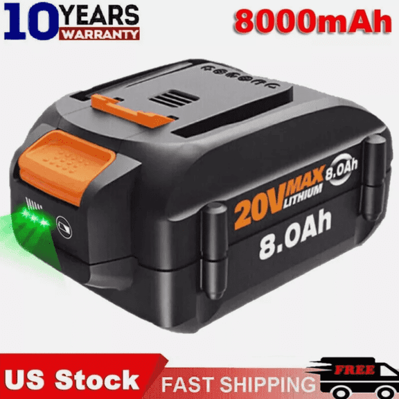 8.0AH 20V Li-ion Battery Replace for Worx WA3512 WA3525 WA3520 Tool Battery NEW