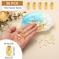 thumbnail image 2 of Uxcell 8x3mm Filled Spacer Beads, 50Pcs Metal Smooth Faceted Tube Tiny Loose Beads for Bracelet, 18K Gold, 2 of 6