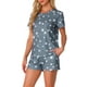 thumbnail image 4 of Conjuntos de pijama para mujer INSPIRE CHIC de 2 piezas, con camiseta de manga corta y pantalones cortos, ropa de descanso y pijama con bolsillos, M, gris oscuro con estrellas, 4 of 6