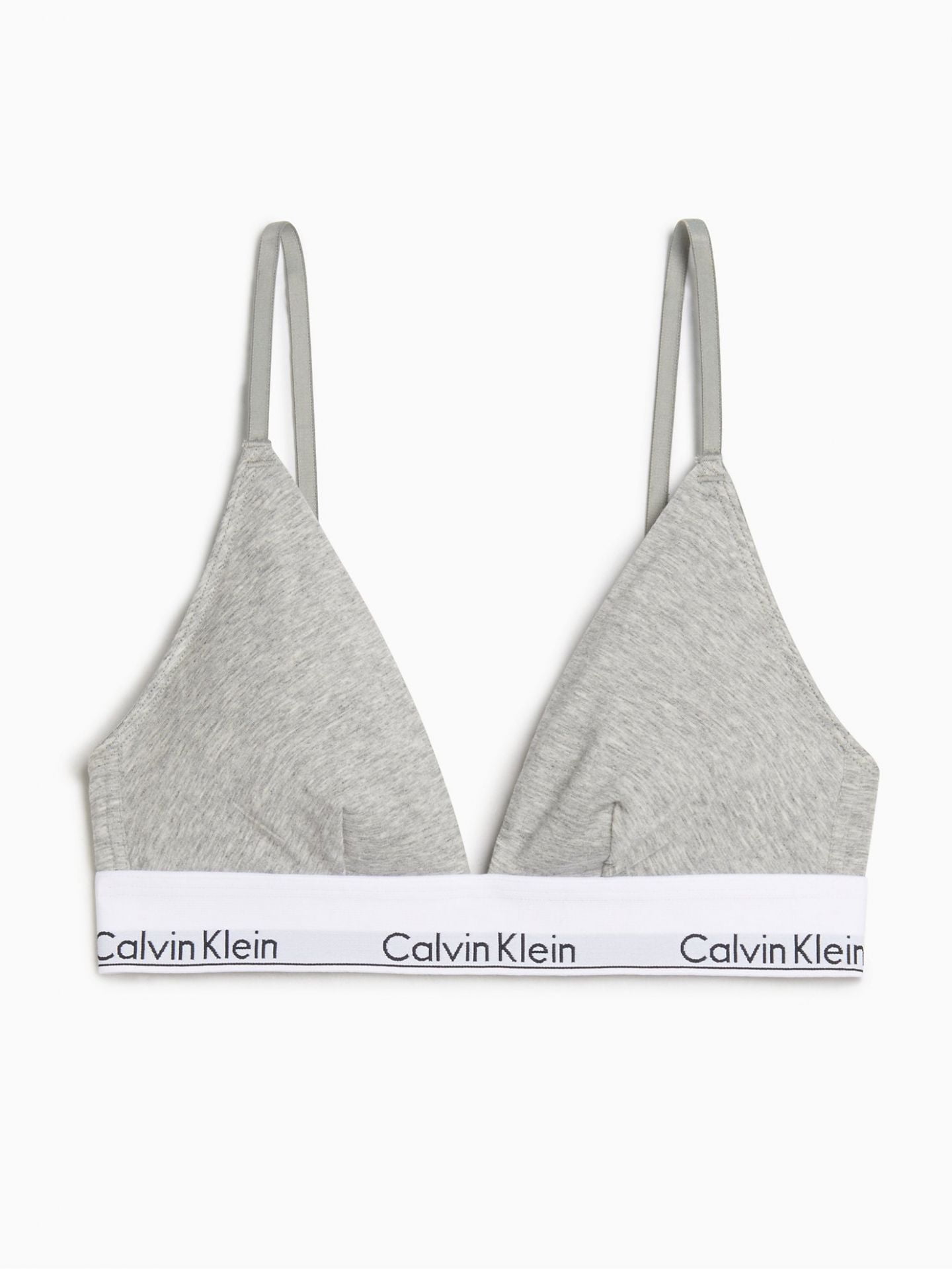 Calvin Klein Modern Cotton Unlined Triangle Bra, Grey Heather, Medium -  