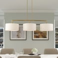 thumbnail image 2 of Livex Lighting Monroe 3-Light Metal & Fabric Linear Chandelier in Antique Brass, 2 of 14