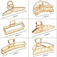 thumbnail image 3 of 6 Pcs Large Gold Hair Clips for Women, Big Gold Claw Clips for Thick Hair, Strong Hold Metal Hair Clips for Thin Hair Non-slip Metal Claw Clip Fashion Gold Hair Accessories, 3 of 3
