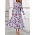 thumbnail image 2 of Vestido PRETTYGARDEN 2025 Floral Maxi de Manga Larga con Escote en V Talle M, 2 of 8