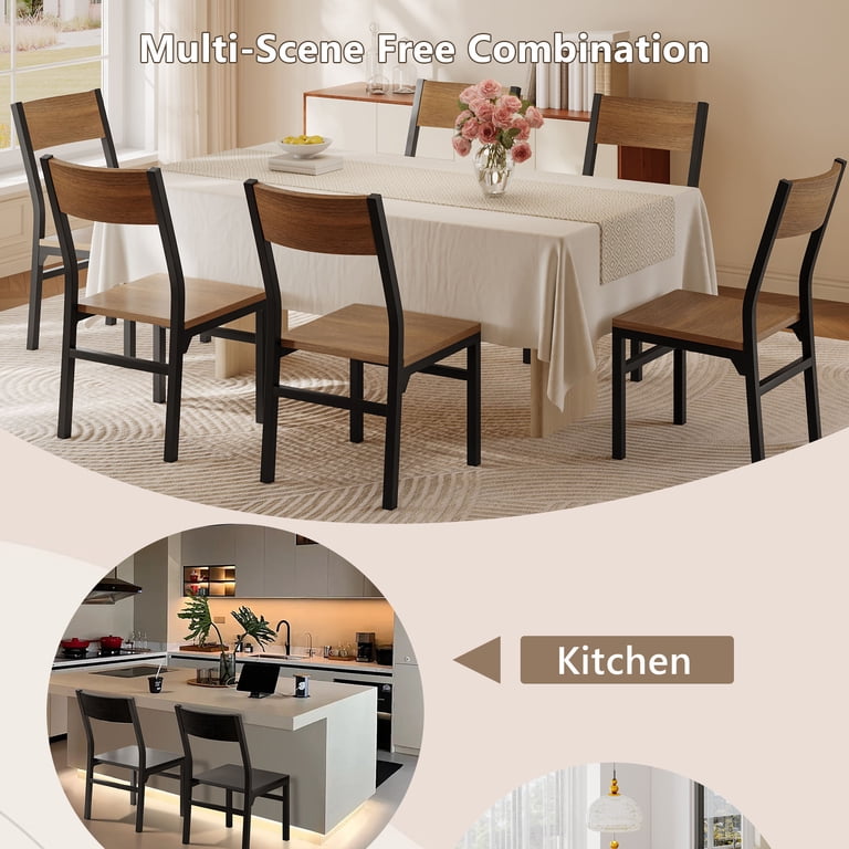 iPormis Dining Chairs with Curved Back, Set of 6 photo 5