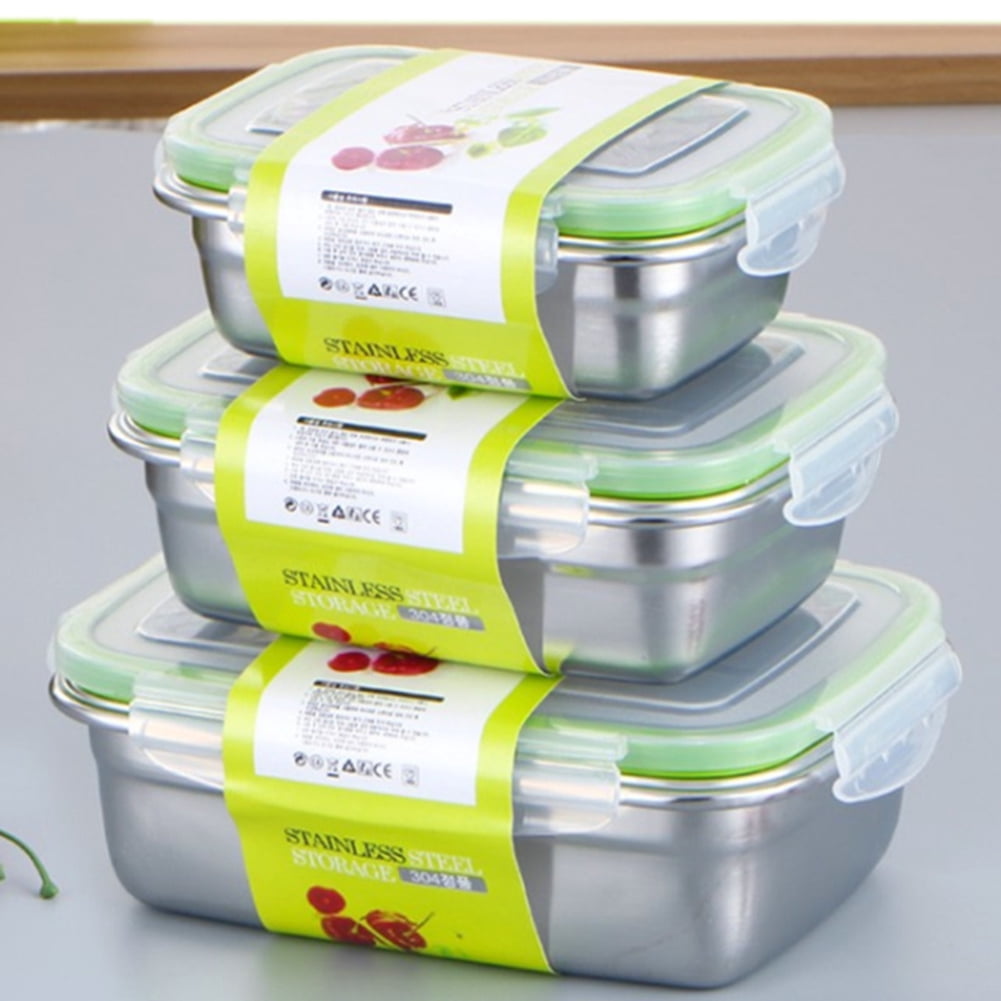 Yesbay 850ml Stainless Steel Lunch Box Bento Picnic Food Storage Container,Silver