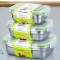 thumbnail image 6 of Yesbay 1 set Stainless Steel Lunch Box Bento Picnic Food Storage Container,Silver, 6 of 8