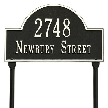 Whitehall 1106BW Arch Marker - Standard Lawn - Two Line in Black/White 15.75X9.25X0.375