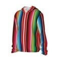 thumbnail image 2 of Daiia Mexican Serape Blanket Stripes UPF 50+ Sun Protection Hoodie Jacket Lightweight Long Sleeve Sun Shirt for Women Men with Pocket Hiking Outdoor-, 2 of 9