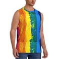 thumbnail image 2 of Bingfone Rainbow Colored Pattern Men's Tank Tops Workout Sleeveless Tee Shirts Running Beach Tanks for Men-Medium, 2 of 8