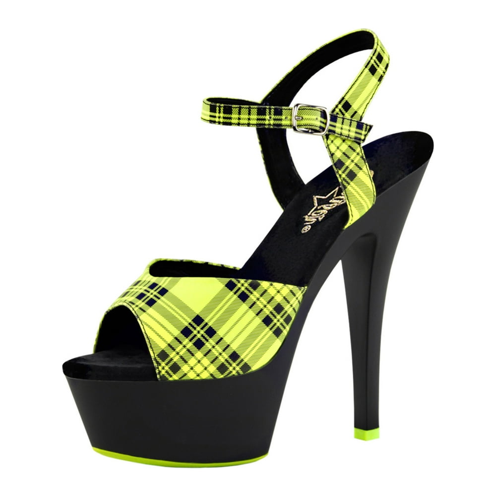 black and neon yellow shoes