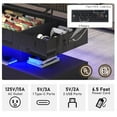thumbnail image 6 of ChVans 39.4" Large Lift Top Coffee Table with Charging Station & LED Lights, Black High Glossy LED Coffee Table with Hidden Compartment Storage, Modern Living Room Tables, 6 of 7