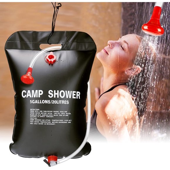 Solar Shower Camping Solar Shower Bag Outdoor Hot Water Shower Bag 20L Portable Solar Heating Camping Shower Bag with Shower Head and Hose for Outdoor Garden Shower Travel Shower