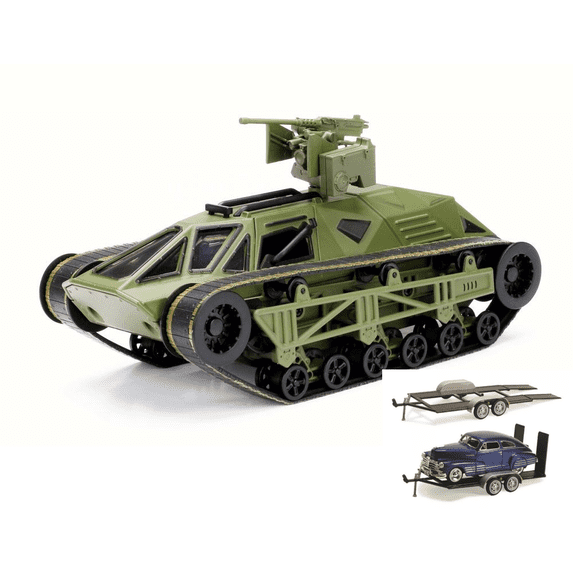 Diecast Car & Trailer Package - Ripsaw "Fast & Furious" F8 Movie, Halo Primer Green - Jada 98946 - 1/24 Scale Diecast Model Toy Car w/Trailer