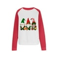 thumbnail image 4 of Frostluinai Christmaas Tops for Women Cute Gnome Print Long Sleeve Tshirts Crew Neck Color Block Lounge Shirts Happy Christmas for Gifts, 4 of 4