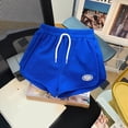 thumbnail image 2 of TOWED22 Dolphin Shorts for Girls Boys, Running, Gym Workout Shorts for Kids, Activewear Drawstring Cotton Shorts(Blue,5-6 Y), 2 of 4