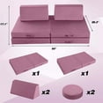 thumbnail image 3 of MeMoreCool Kids Couch Sofa Modular Toddler Couch for Bedroom Playroom, 8-Piece Fold Out Couch Play Set for Imaginative Boy Girl, Creative Baby Couch Children Convertible Sofa Kids Foam Couch, Pink, 3 of 9